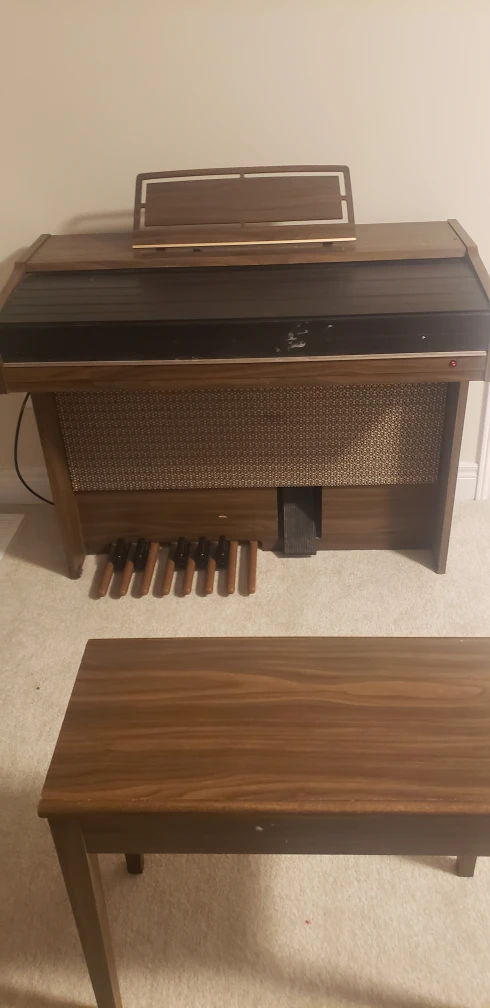 Vintage Brown Organ with Bench - photo 3