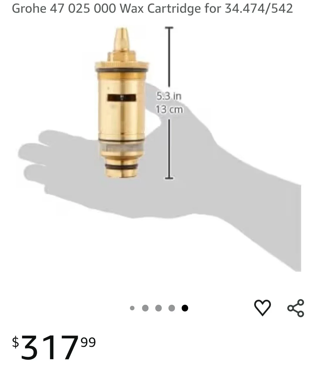 Grohe 47 025 000 Wax Cartridge for 34.474/542 image indicator(4)