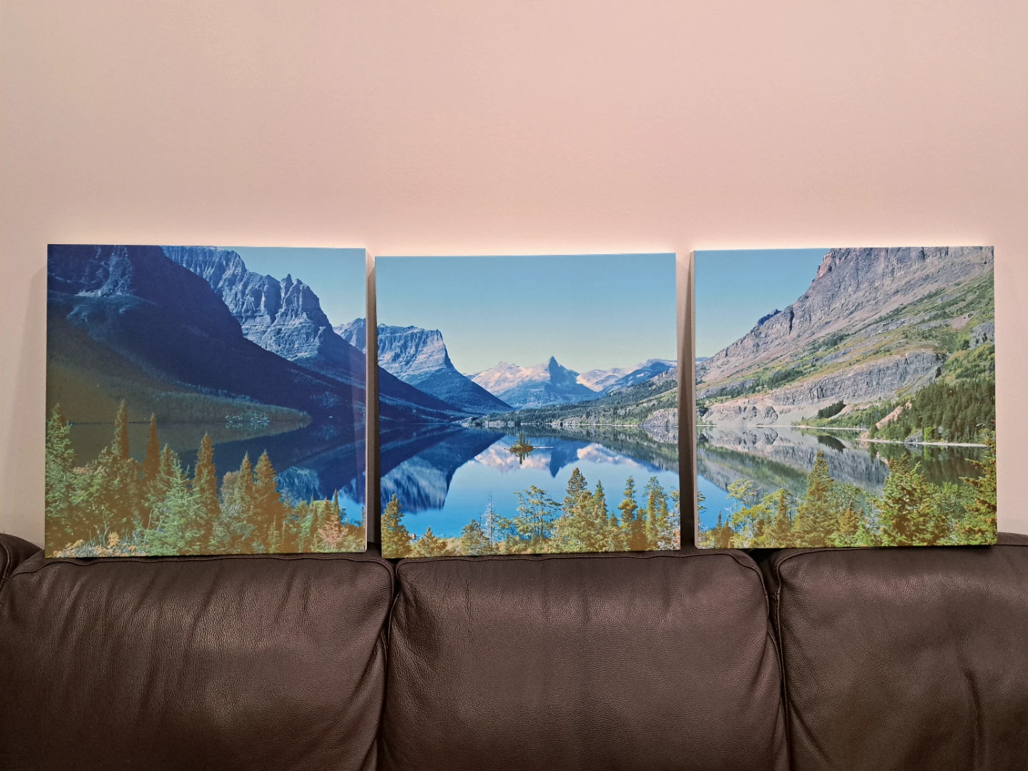A set of three natural scenery wall hanging