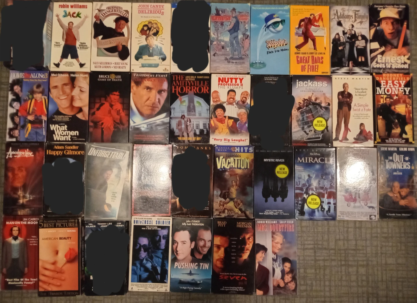 VHS movies for sale.
