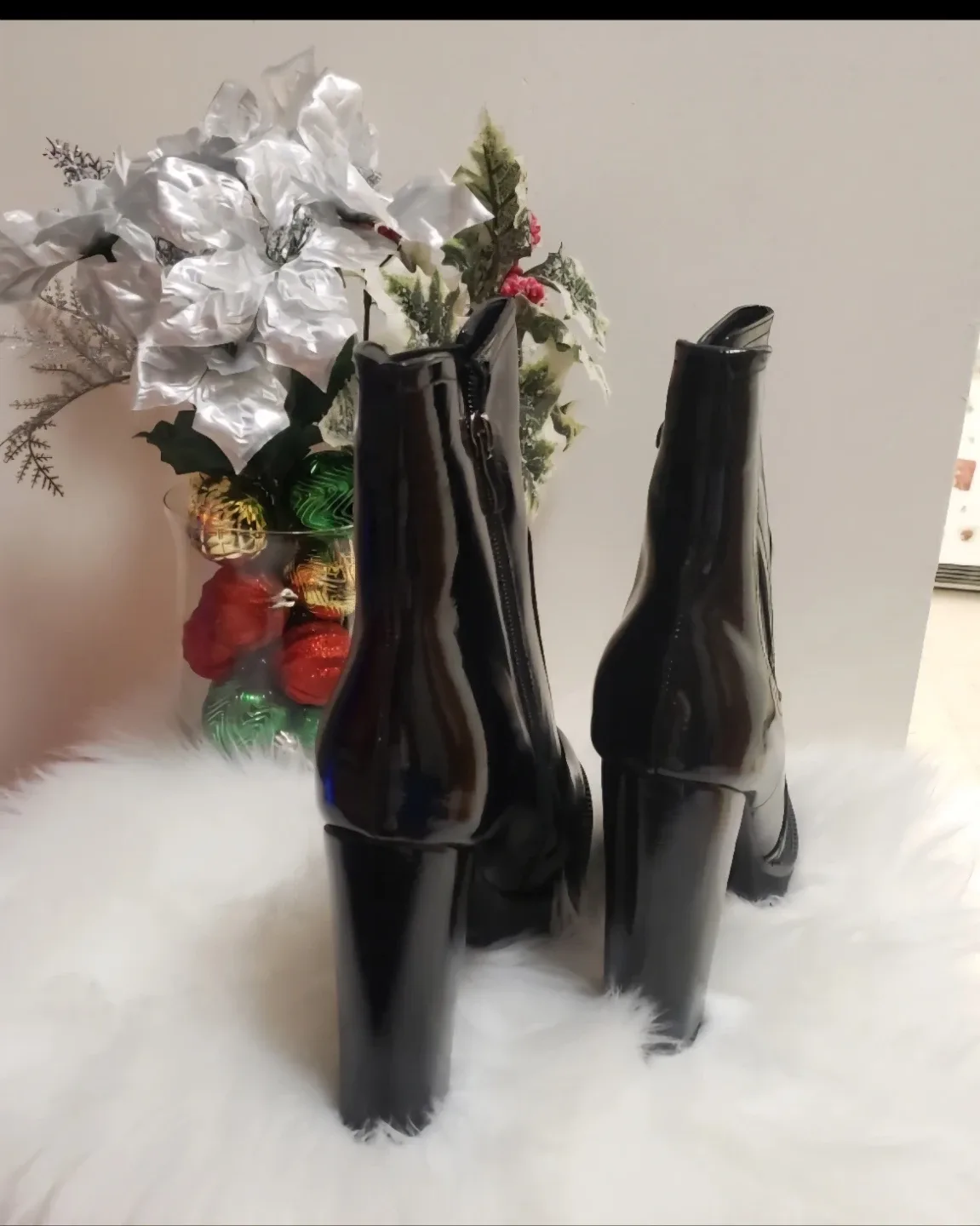 Brand new Black Women's  patent leather ankle boots for sale $69 image indicator(5)