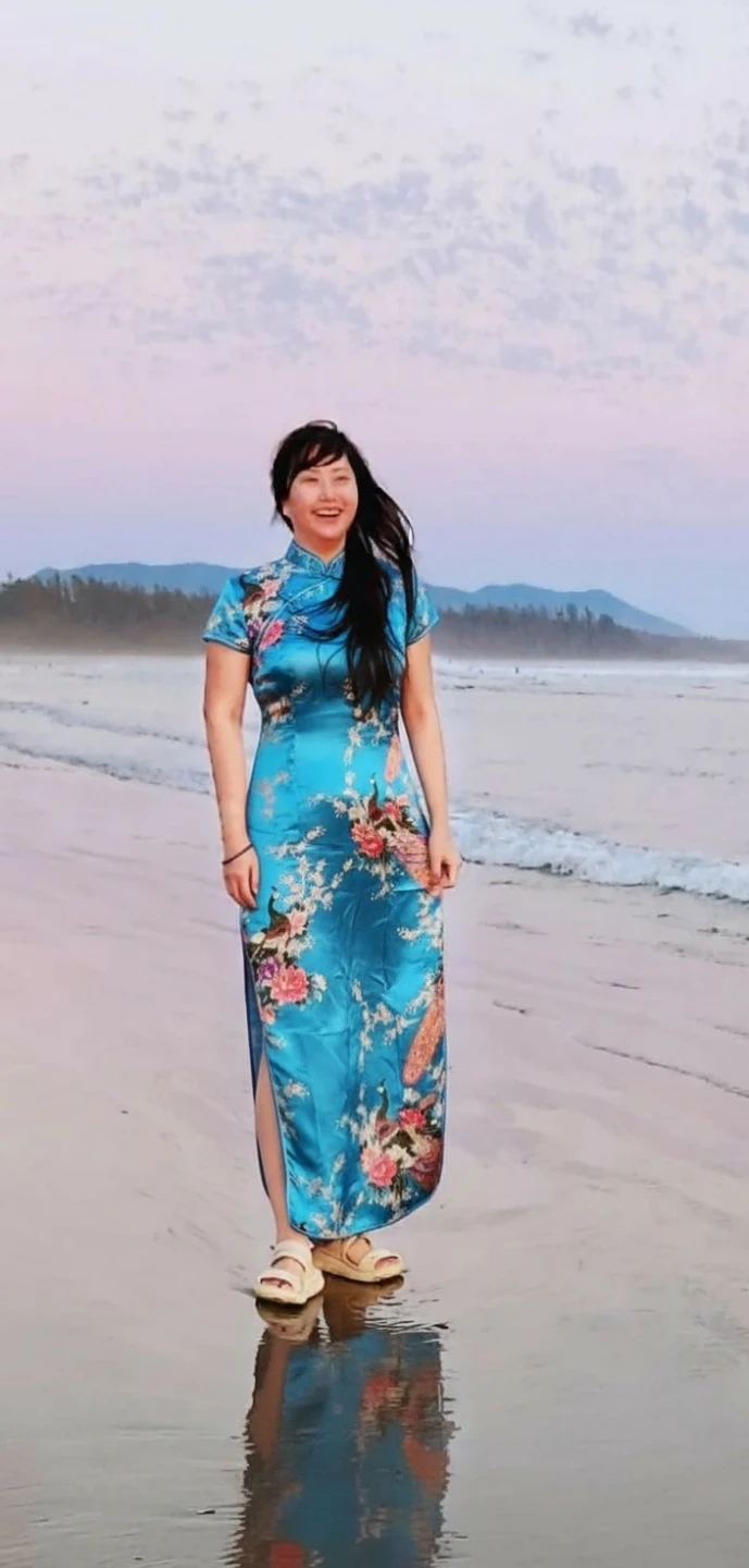 Floral Peacock cheongsam-Large