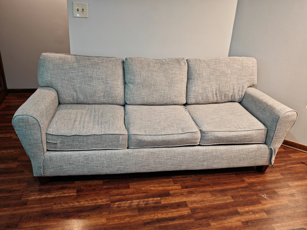 Comfortable 3-Seat Sofa - Light Gray