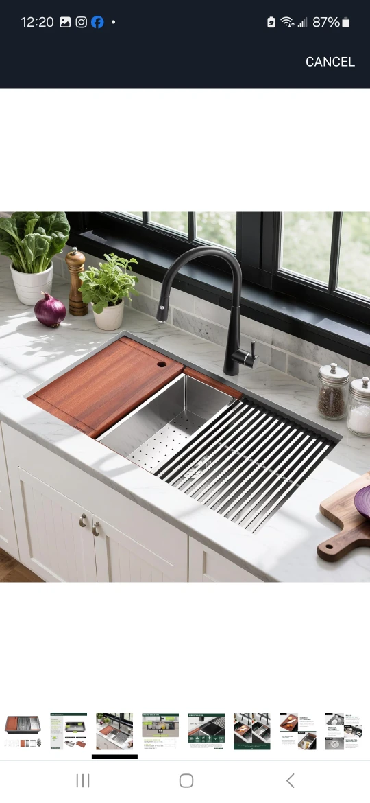SINKVINE 33-inch Undermount Kitchen Sink Workstation - photo 3
