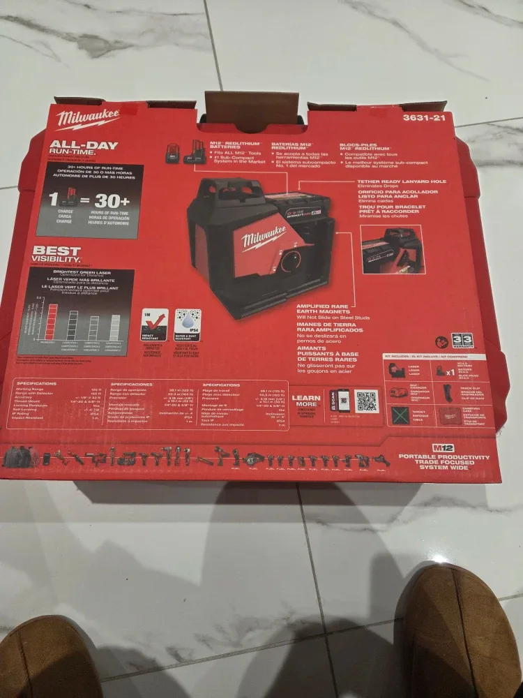 Milwaukee M12 Green Laser Kit 3631-21 - NEW image indicator(3)