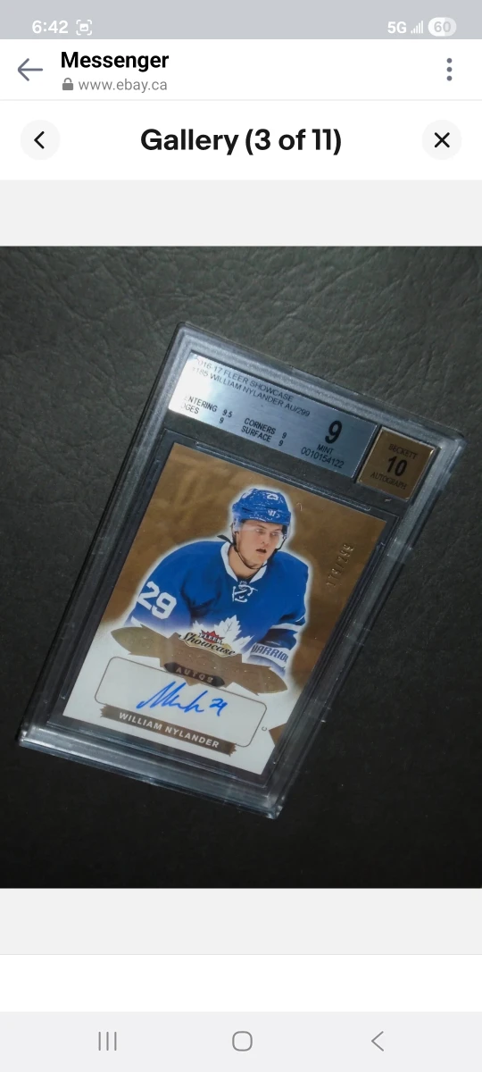 16/17 Fleer Showcase, William Nylander. Rookie/autograph - photo 3