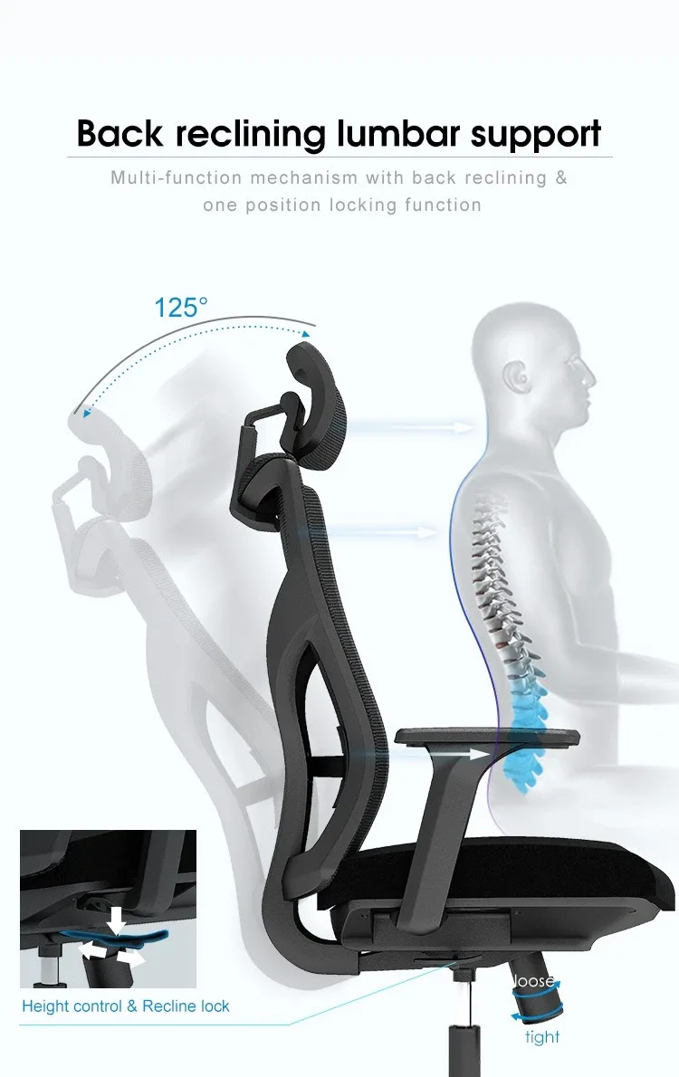 Ergonomic Office Chair - Adjustable Headrest image indicator(7)