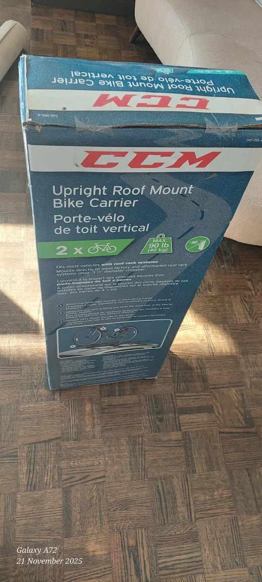 CCM Upright Roof Mount Bike Carrier - New in Box! image indicator(3)