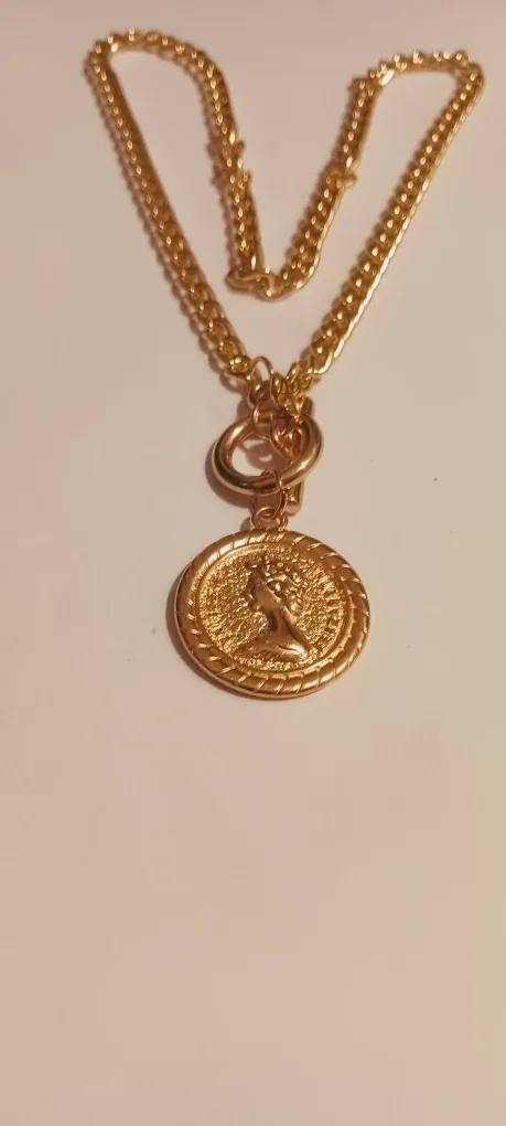 NEW !! Cute Gold Coin Pendant Necklace image indicator(2)