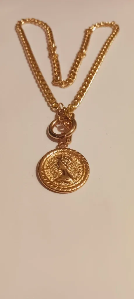 NEW !! Cute Gold Coin Pendant Necklace image indicator(3)