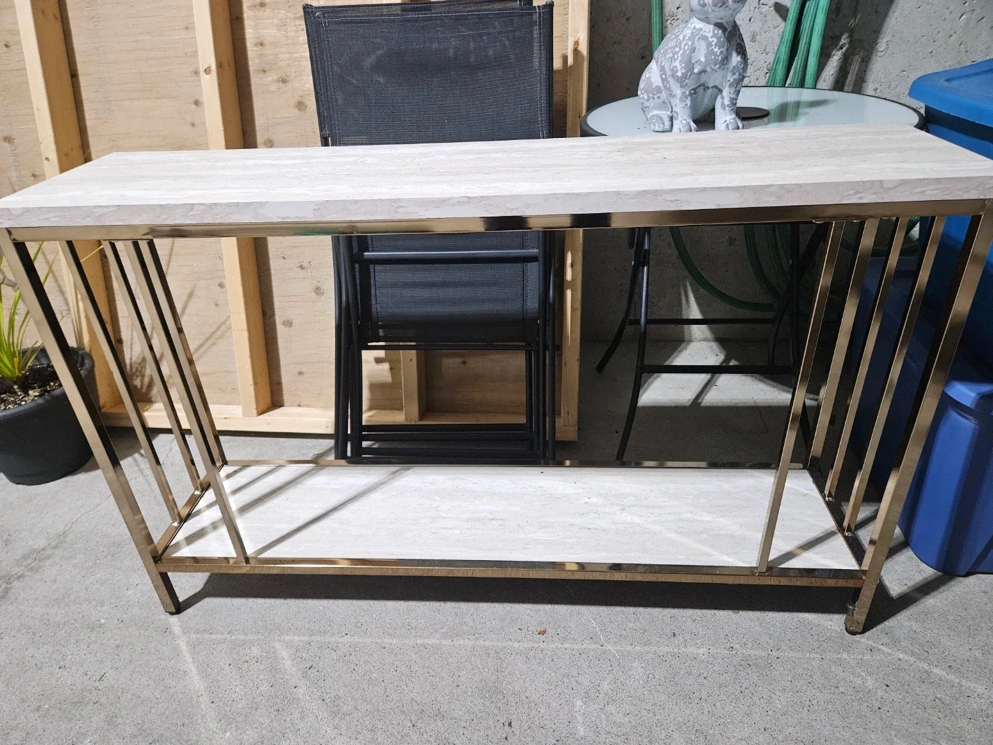 Console Table with Gold Frame