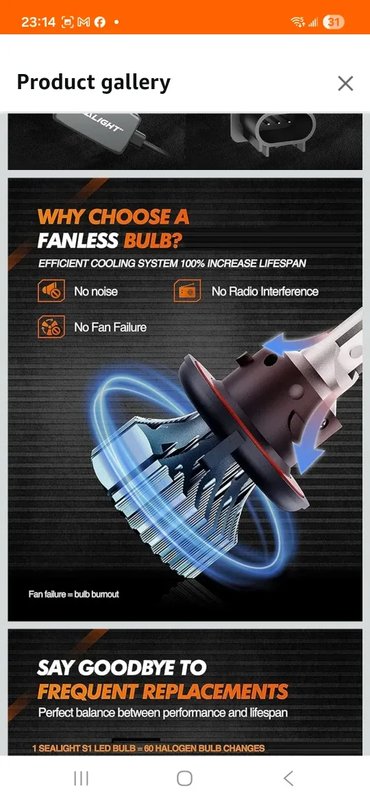 LED Headlights S1 H13/9008, SUPER BRIGHT 32000 Lumen, 6000K image indicator(7)