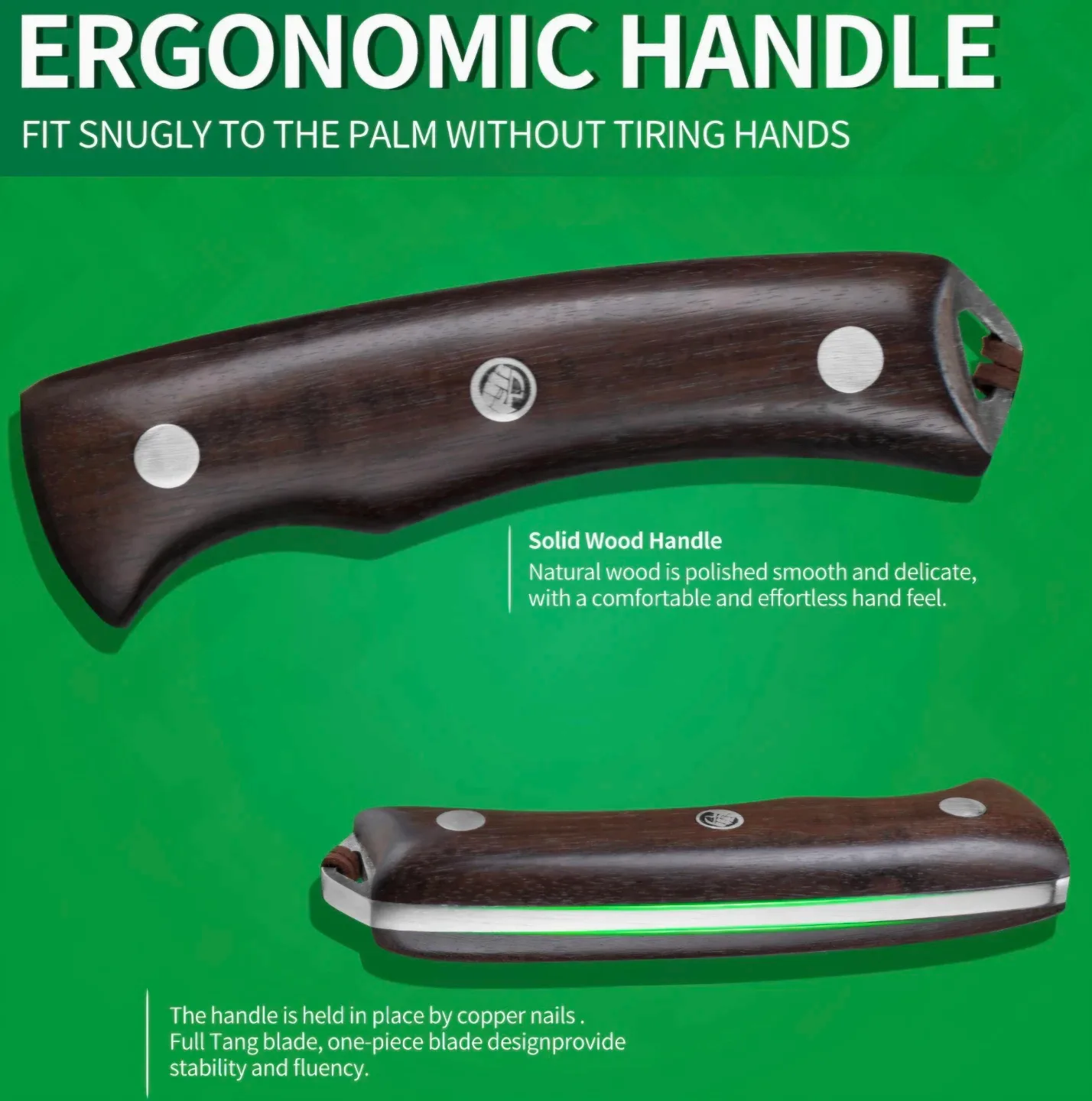 FULLHI Full Tang Butcher Chef Cleaver with Sheath New image indicator(7)