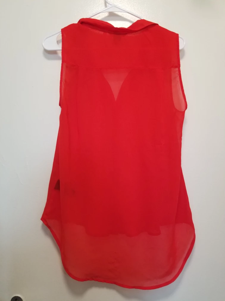 H&M Red Sleeveless Blouse - Size 6 - photo 2