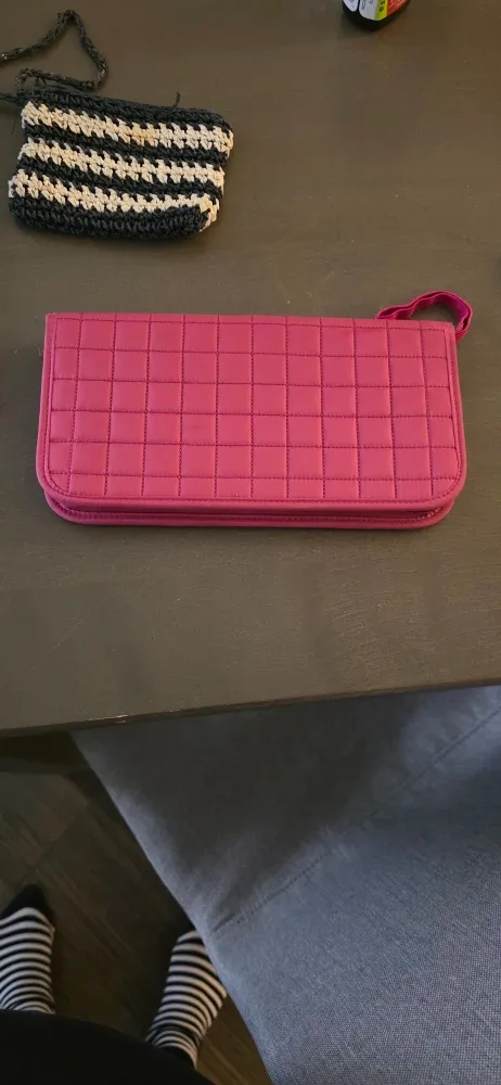 Pink travel wallet or passport carrier and  Handmade  Coin Purse