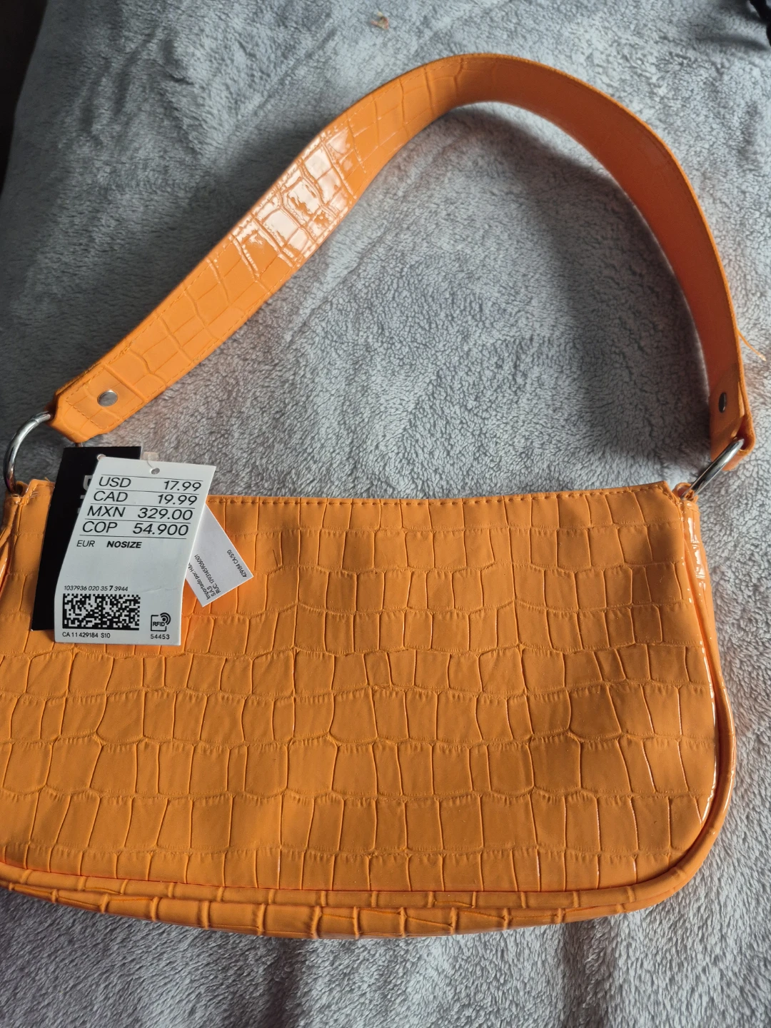 H&M Orange Croc Shoulder Bag - New with Tags!