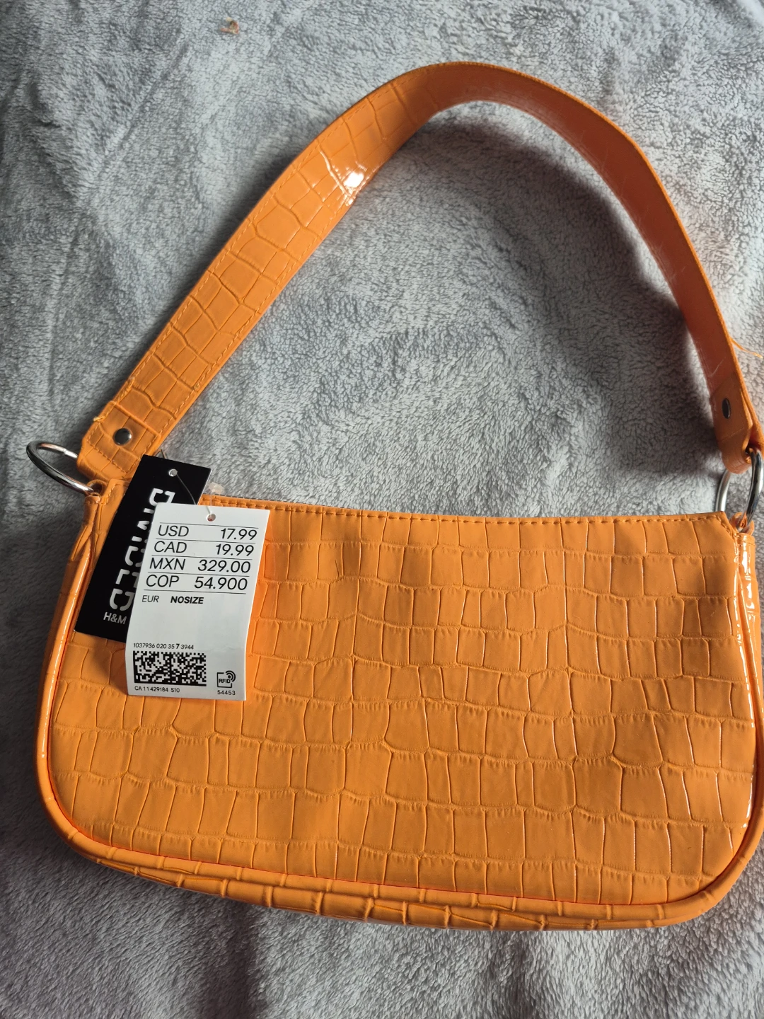 H&M Orange Croc Shoulder Bag - New with Tags! - photo 3
