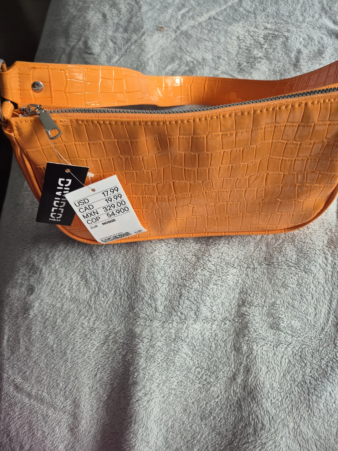 H&M Orange Croc Shoulder Bag - New with Tags! - photo 4