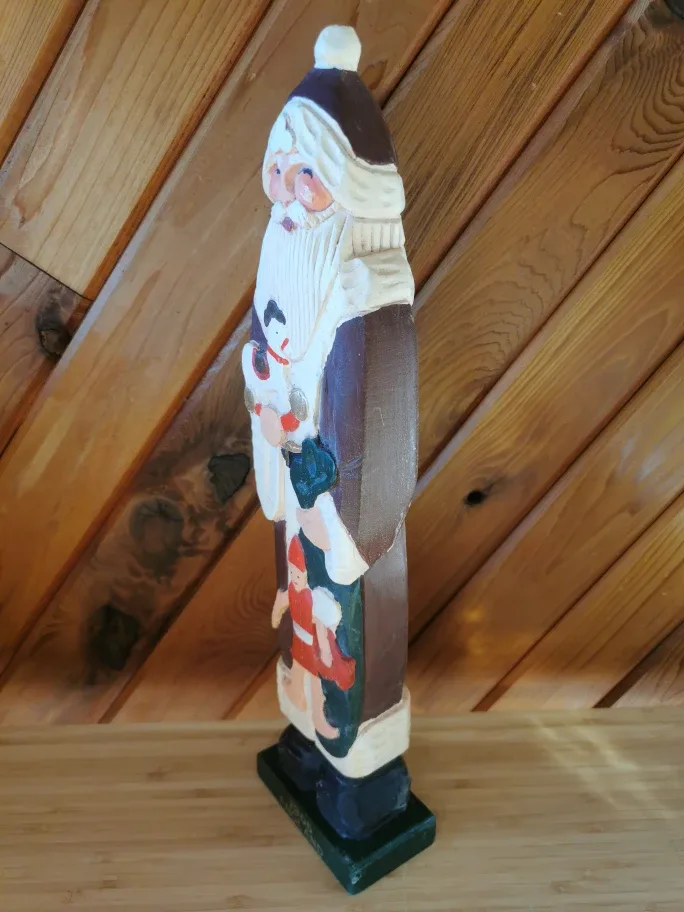 Vintage Handcarved Folk Art Santa image indicator(3)