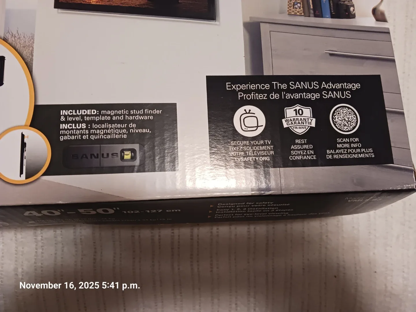 Sanus Premium Fixed-Position TV Wall Mount 40-50" image indicator(4)