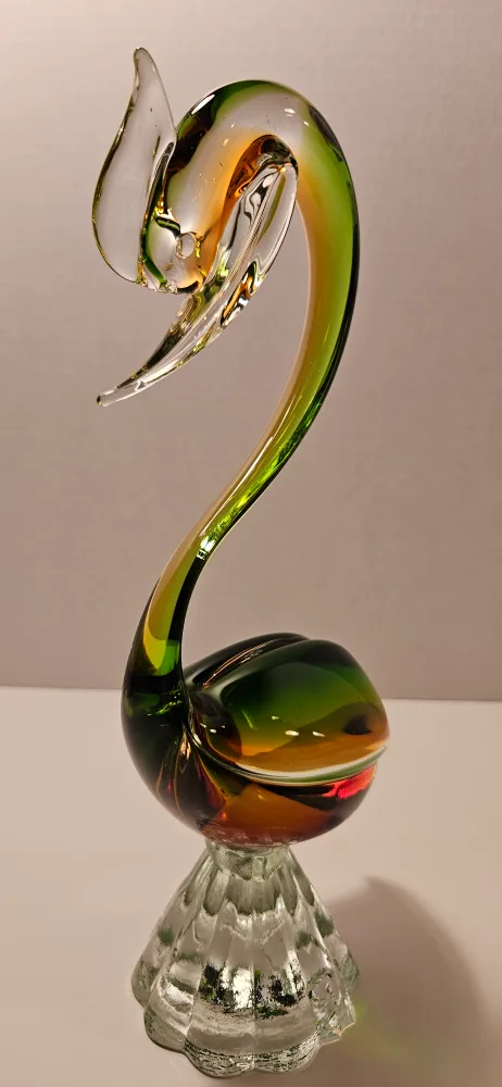 Glass Swan Figurine - Decorative Art