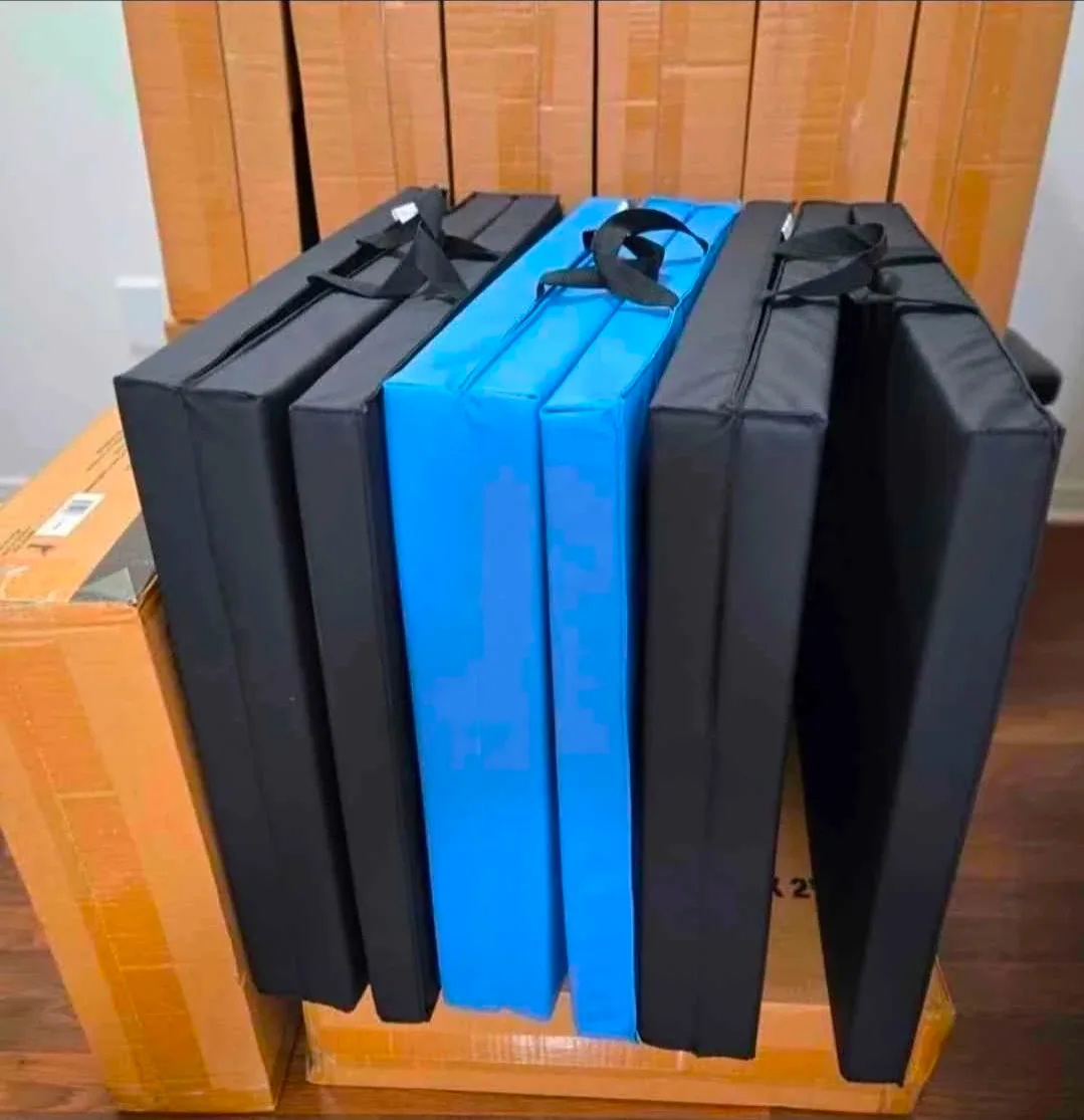Folding Exercise Mats - Blue & Black