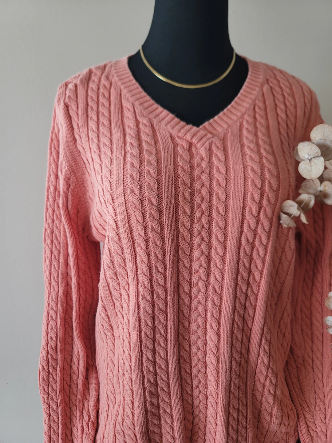 Croft & Barrow Pink Cable Knit Sweater - XL - photo 4