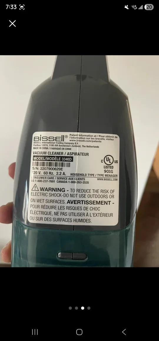 Bissell Vacuum Cleaner 33A6D image indicator(3)