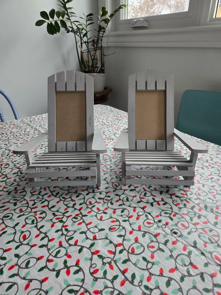 Two (2) Matching Wooden Chair Photo Frames