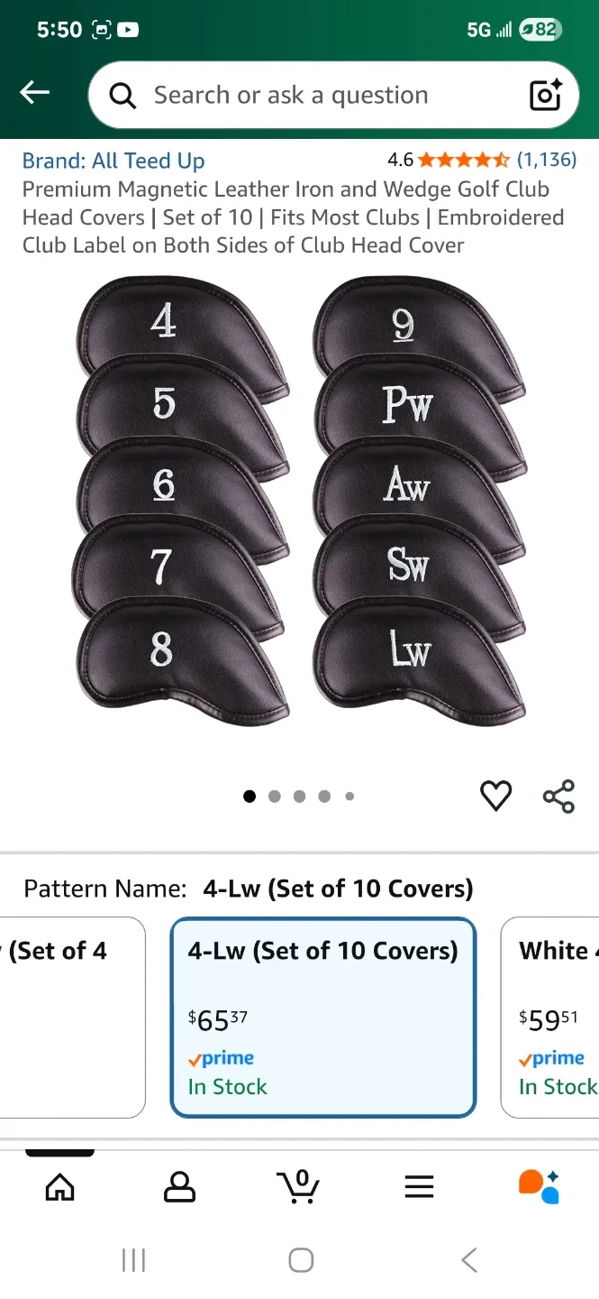 Premium Leather Iron/Wedge Golf Club Head Covers Set image indicator(4)