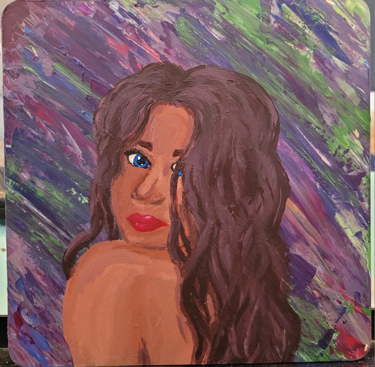 Acrylic Art on Square Wood
