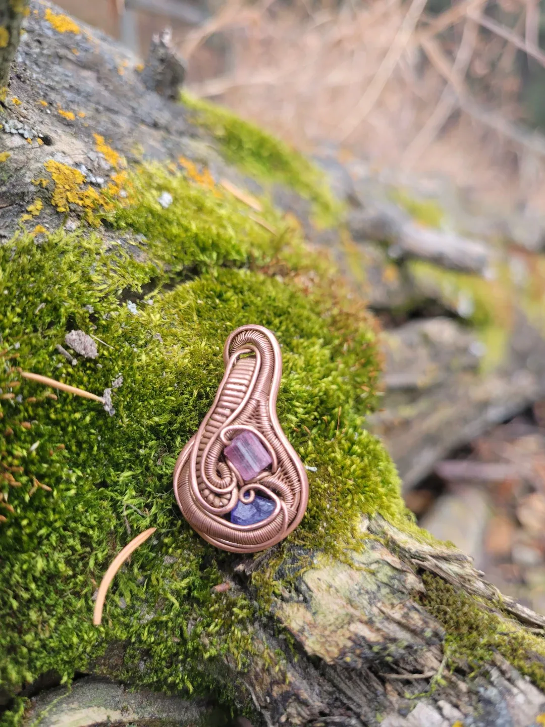 Handmade Copper Wire Wrapped Pendant image indicator(3)