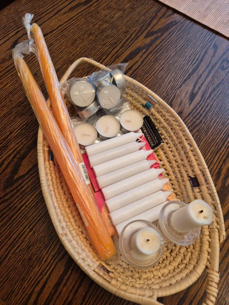 Candles🕯️Assortment (Tealight & Tapers) + 2 Glass Candle Holders image indicator(2)