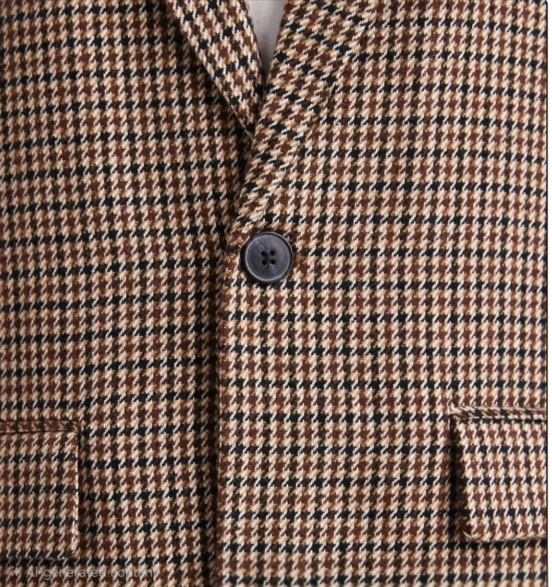 Jack n Jones wool look overcoat in brown plaid image indicator(2)