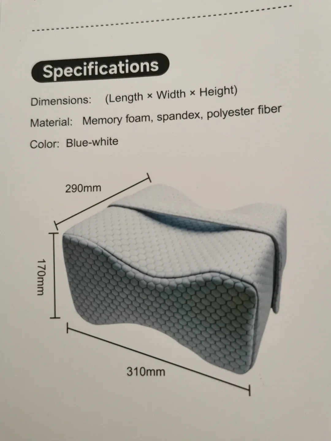 Extra Large Artelse Knee Pillow 12.2" x 11.4" x 6.7" image indicator(5)