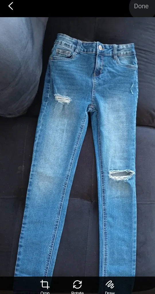 Distressed Blue Denim Jeans for girls