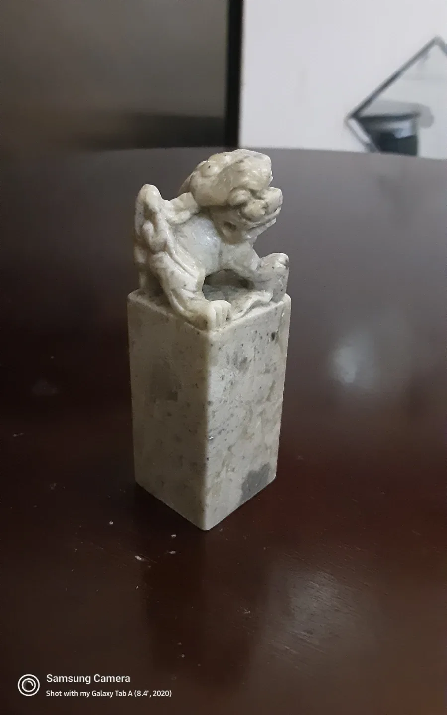 Antique   natural  Stone Lion Seal Stamp,hand  carved image indicator(4)