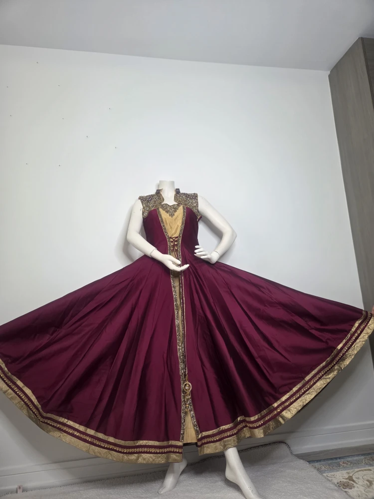 Burgundy & Gold Dress - photo 2