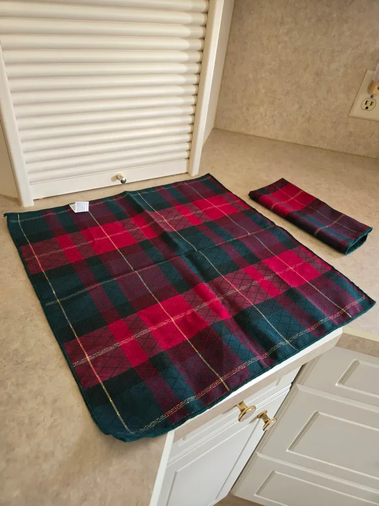 Christmas Plush Reindeer, 2 plaid napkins, CD, Mug image indicator(4)