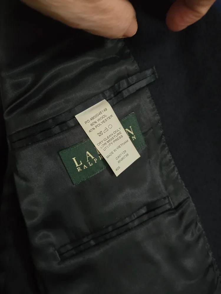 Ralph Lauren Deep Blue Wool Blend Blazer - Size 42S New image indicator(2)