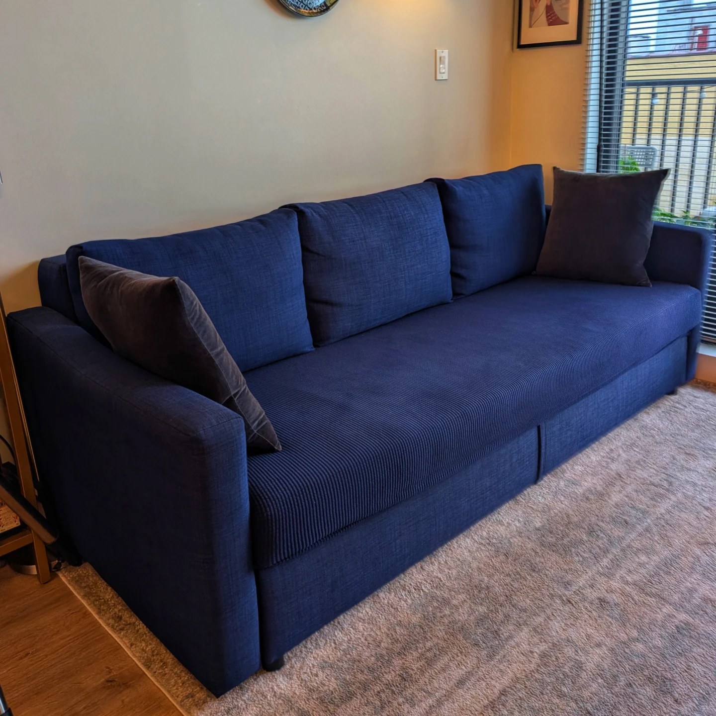 Blue 3-Searer Sofa-Bed