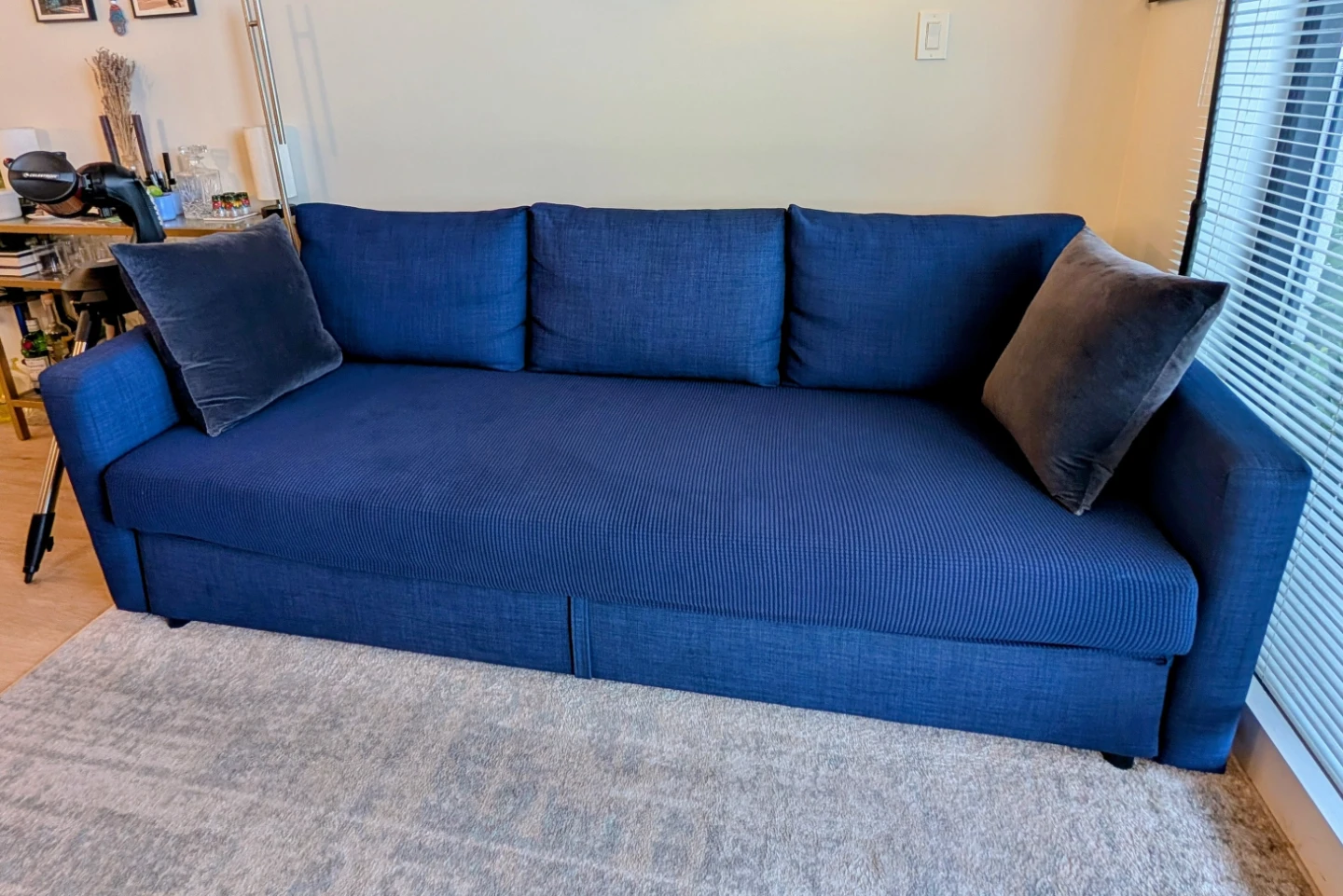 Blue 3-Searer Sofa-Bed - photo 2