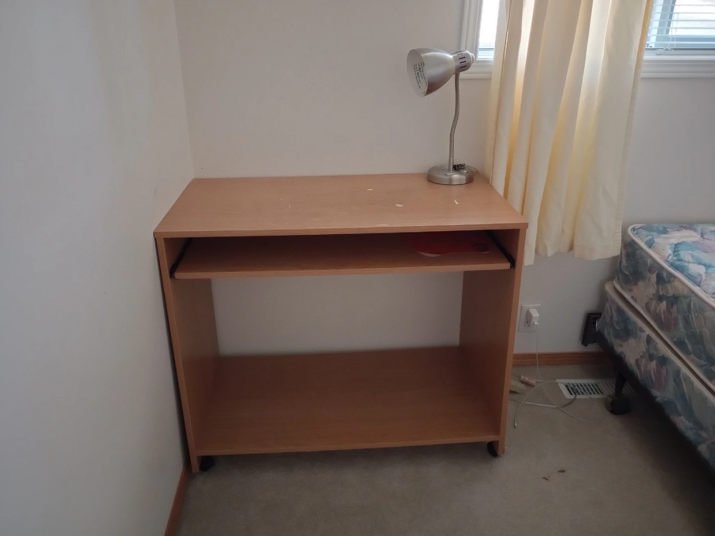 Wooden Desk with Pull-Out Keyboard Tray