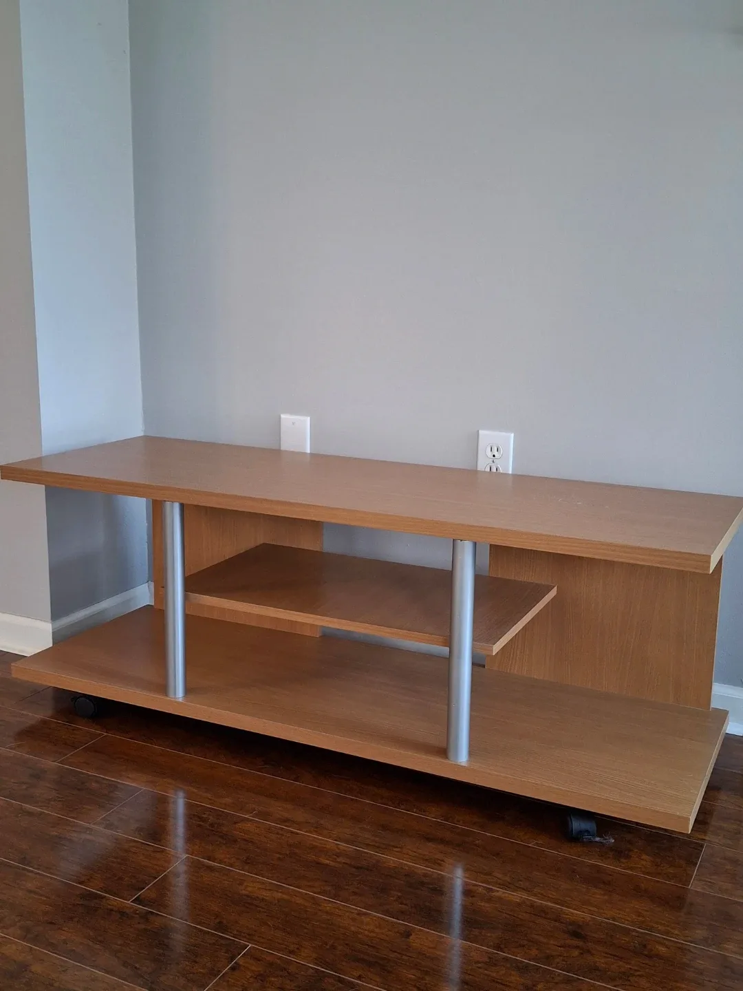 Wooden TV Stand with Wheels