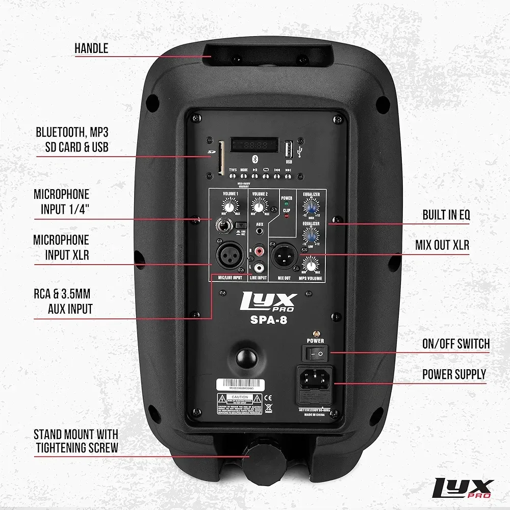 Lux Pro SPA-8 Portable Speaker image indicator(2)