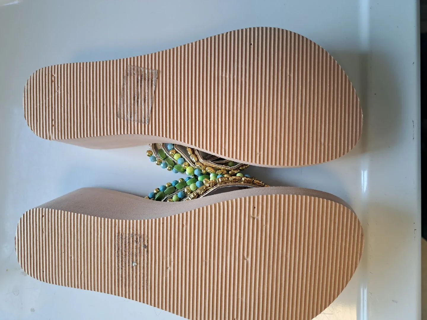 Beaded Wedge Flip Flops - Size 9 image indicator(3)