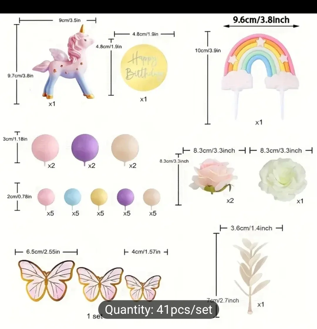 Cake Decoration Toppers - 41 pcs/set image indicator(5)