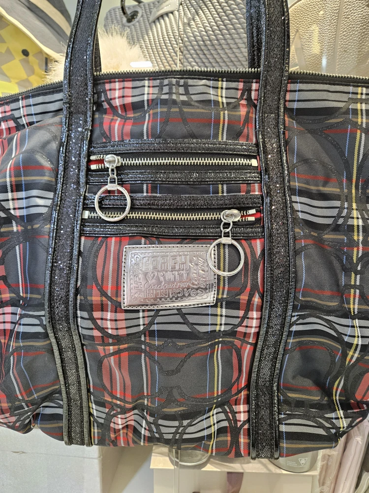 Coach Plaid Tote Bag