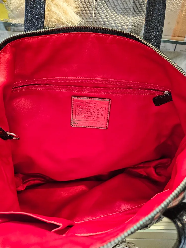 Coach Plaid Tote Bag image indicator(2)