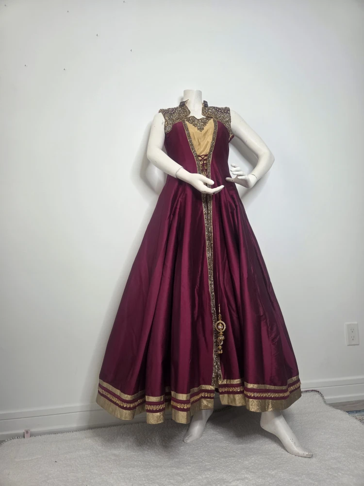 Burgundy & Gold Dress - photo 3